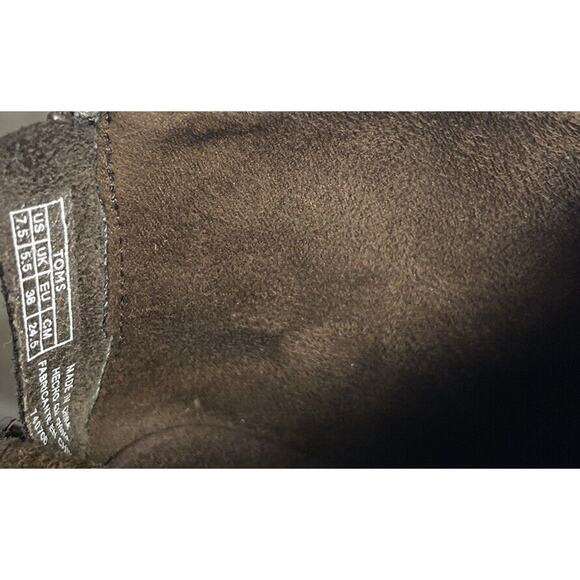 Toms Leila Chocolate Suede & Multicolor Yarn Bootie Mixed Textile Bootie Sz 7.5 - Picture 5 of 9